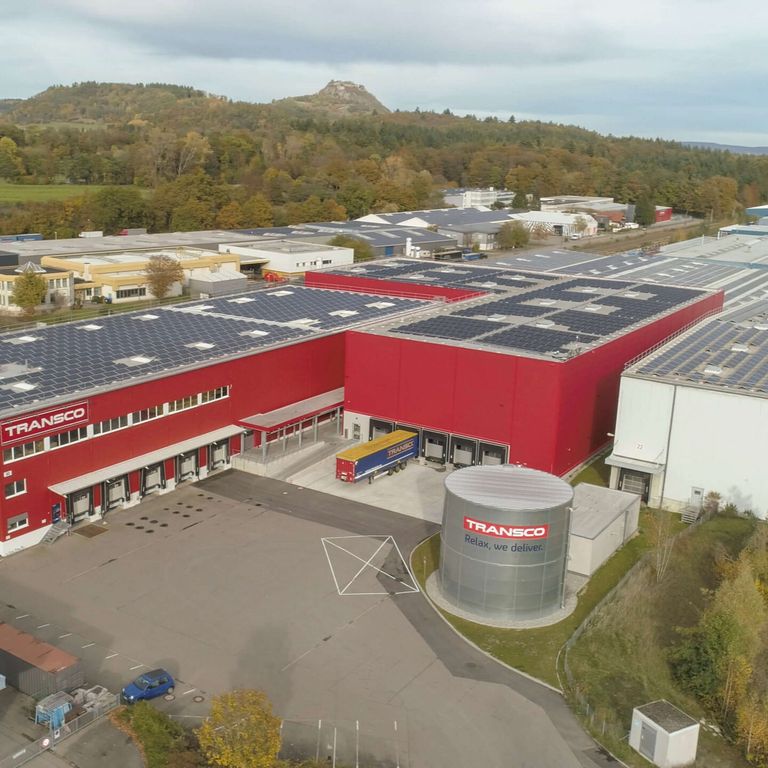 Luftaufnahme des Transco Logistikzentrum Gottmadingen